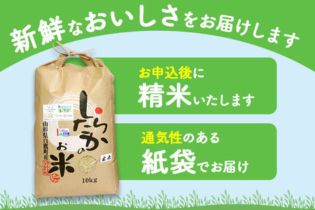 《定期便2ヶ月》【玄米】つや姫 10kg×2回（特別栽培米）令和5年産 山形県産 しらたかのお米