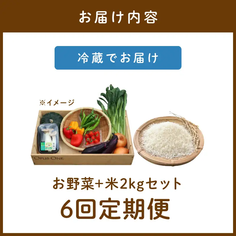 【6回定期便】有機野菜・京野菜の『京都やおよし』のお野菜と米2kgの詰め合わせ