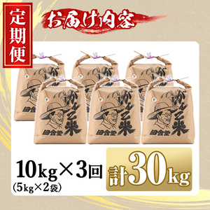 【E7036】＜令和7年産 先行予約！＞《定期便・全3回》田舎塾特別栽培米「がんこ米ゆめぴりか」(10kg×3回・計30kg) 【2025年10月中旬以降順次発送】 米 お米 白米 北海道産 北海道米 ゆめぴりか 特A 一等級 ごはん おこめ コメ 単一原料米 定期便 【田舎塾】