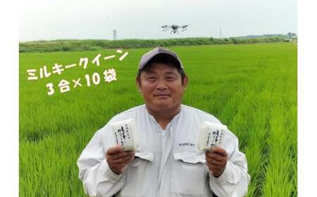 令和5年産 ミルキークイーン（3合×10個）　【 ミルキークイーン 新潟県 新発田市 米 3合 10個 佐々木耕起組合 使い切り プレゼント D68 】 