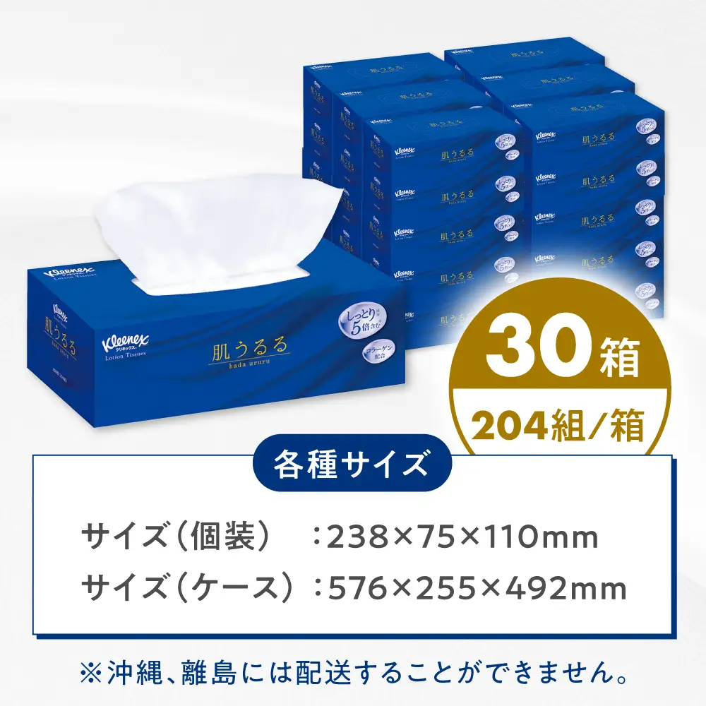 クリネックスティシュー ローション肌うるる 3箱×10パック [BDBH005-1]ティッシュ ティッシュペーパー