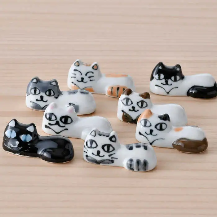 【波佐見焼】にゃんこの箸置き ８種 カトラリー【大新窯】[DC152] 波佐見焼