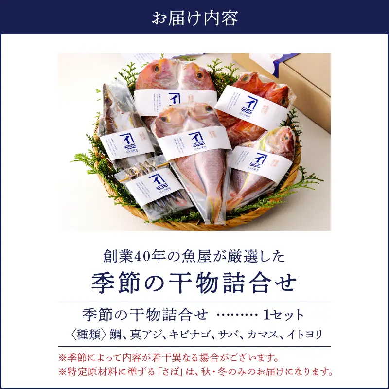 149-1 創業40年 の 魚屋 が 厳選 した 季節 の 干物 詰合せ KN025-005 魚 加工食品