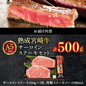【人気鉄板焼き店厳選】熟成宮崎牛A5等級サーロインステーキセット　オリジナルソース付き（国産 牛肉 黒毛和牛 宮崎牛 焼肉 ステーキ 霜降りサーロイン 特製タレ付き） ステーキ 和牛ステーキ 牛肉ステーキ 国産ステーキ サーロインステーキ