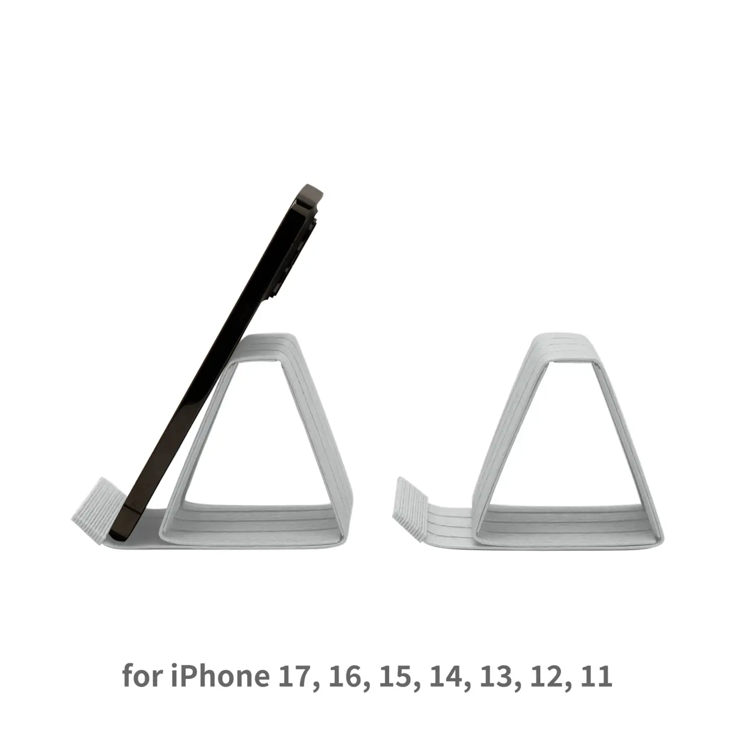 和紙のスマホスタンド iPhone 17 Pro 対応 ライトグレー 岩手県奥州市産 バンドシー Bandc for iPhone 17, 16, 15, 14, 13, 12,11, XS, SE [AR170]