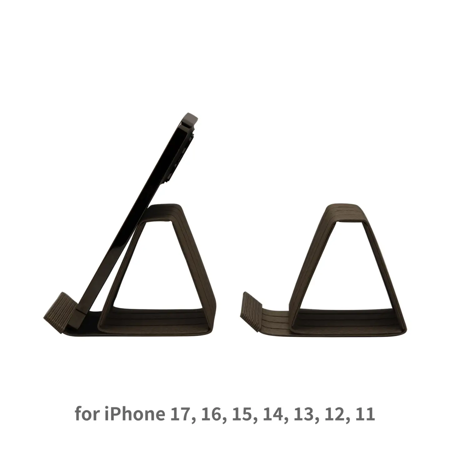 和紙のスマホスタンド iPhone 17 Pro 対応 ダークブラウン 岩手県奥州市産 バンドシー Bandc for iPhone 17, 16, 15, 14, 13, 12,11, XS, SE [AR173]