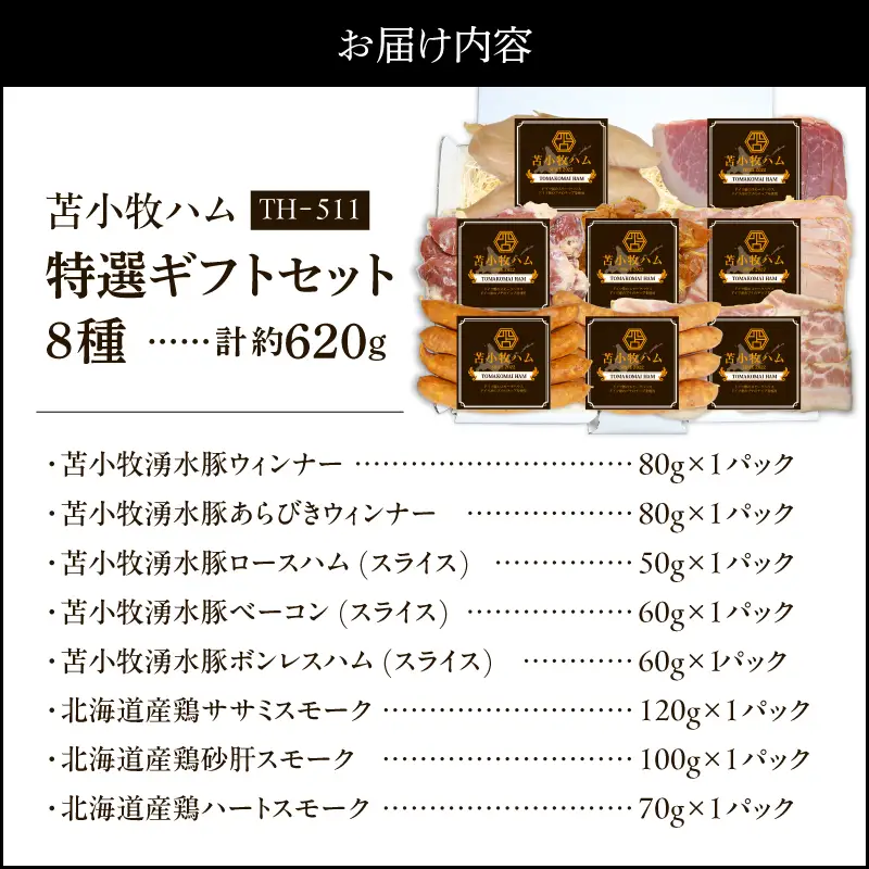 【 苫小牧ハム 】 特選 ギフトセット 8種 50（ TH-511 肉