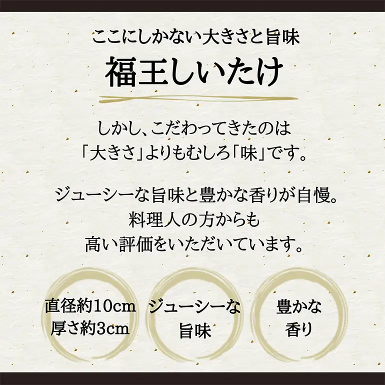 【先行販売/2026年10月末以降発送】福王しいたけ 大サイズ 約1kg IA-003