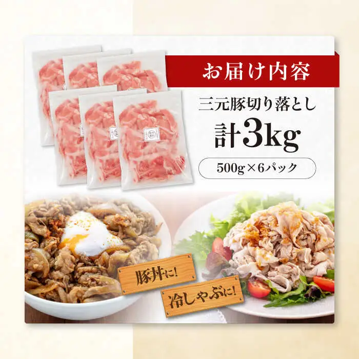 平田牧場 切り落とし 3kg (500g×6P) 豚肉 切り落とし 小分け [AJAP007]