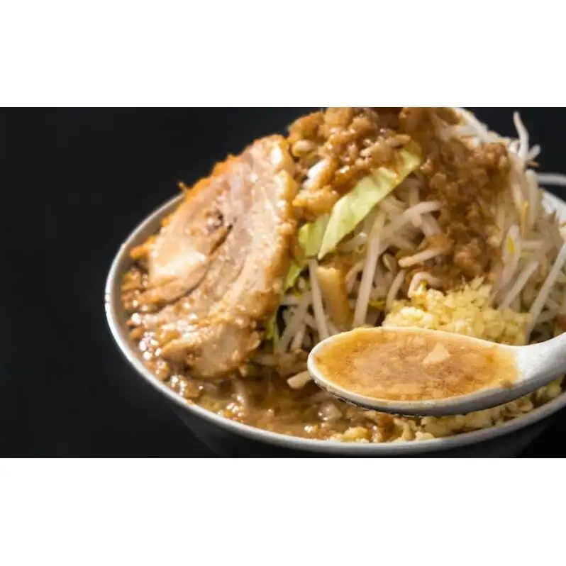 ラーメン：2食セット お取り寄せ 「二郎系 ラーメン」 醤油とんこつ 麺類 豚 旨味 濃厚スープ 平打ち 太麺 絶妙 バランス 溶き卵 コク おじや 冷凍 トッピング ボリューム 