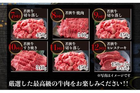 【肉の定期便×12回コース】肉好き大集合！若狭牛 食べ比べ 定期便！【福井のブランド牛肉】【4等級以上】[O-058001]