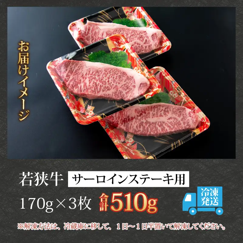 若狭牛 サーロインステーキ 510g(170g×3) [C-058002]