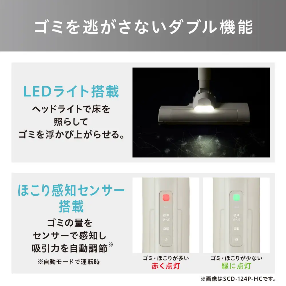 ☆リニューアル☆充電式サイクロンスティッククリーナー SCD-124P-H グレー