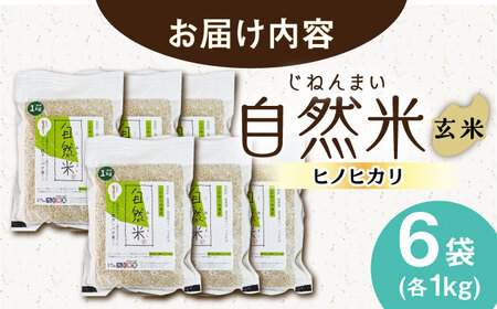 令和7年産 新米 玄米 6kg（ヒノヒカリ 1kg×6袋）/自然庵 [UCQ025]玄米