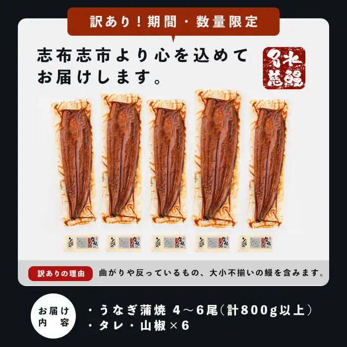 【訳あり・数量限定】復活！不揃いのうなぎ達 計800g以上 うなぎ b2-040