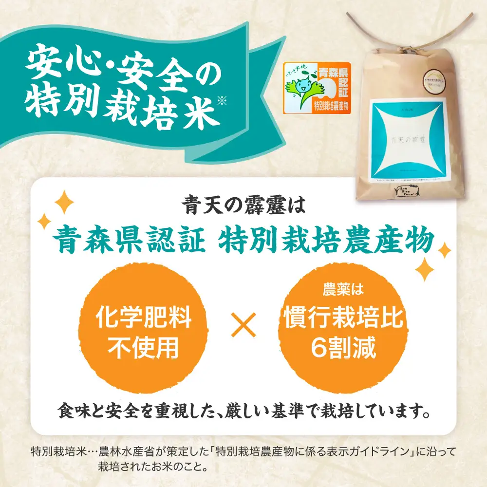 青天の霹靂 【令和8年産】【先行受付】 米 10kg (5kg×2) 特別栽培米 青森県産