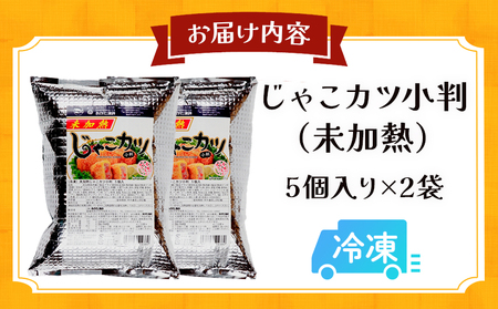 ＜じゃこカツ小判（未加熱）5個入り×2袋＞ 合計10個 お惣菜 小魚 さかな 魚介 すり身 じゃこ天 フライ 揚げ物 加工品 特産品 おつまみ おかず お弁当 バーガー カレー 国産 おがた蒲鉾 愛媛県 西予市 【冷凍】『1か月以内に順次出荷予定』UOK0005