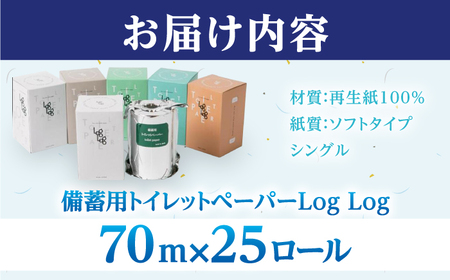10年保証 備蓄用トイレットペーパーLog Log 70m×25ロール入 MST-201 【グレイジア株式会社】 [ATAC037]
