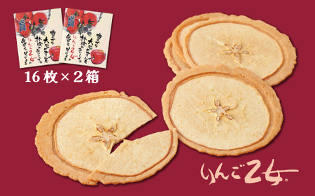 MZ06　りんご乙女 16枚×2箱 // 長野県 南信州 りんごのお菓子 薄焼きクッキー りんごせんべい フードロス 食品ロス 銘菓 お土産 ギフト 優秀味覚賞