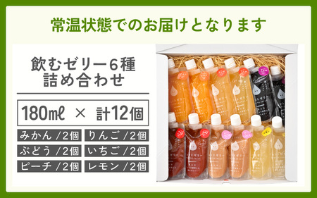 飲むゼリー 詰め合わせ 6種 12個入 [m01-a024]