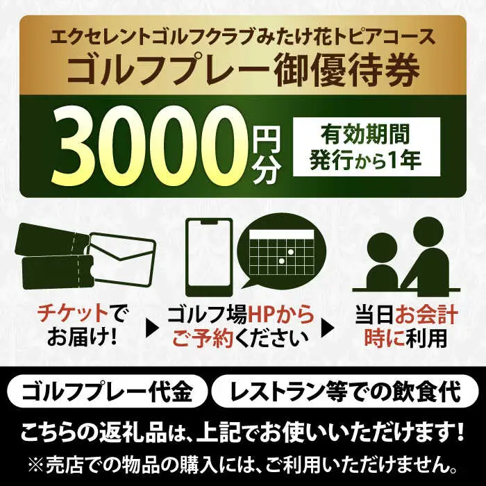  エクセレントゴルフクラブ ゴルフ場利用券 3,000円分[AVAJ001]ゴルフ 利用券 岐阜県 東海 ゴルフ場