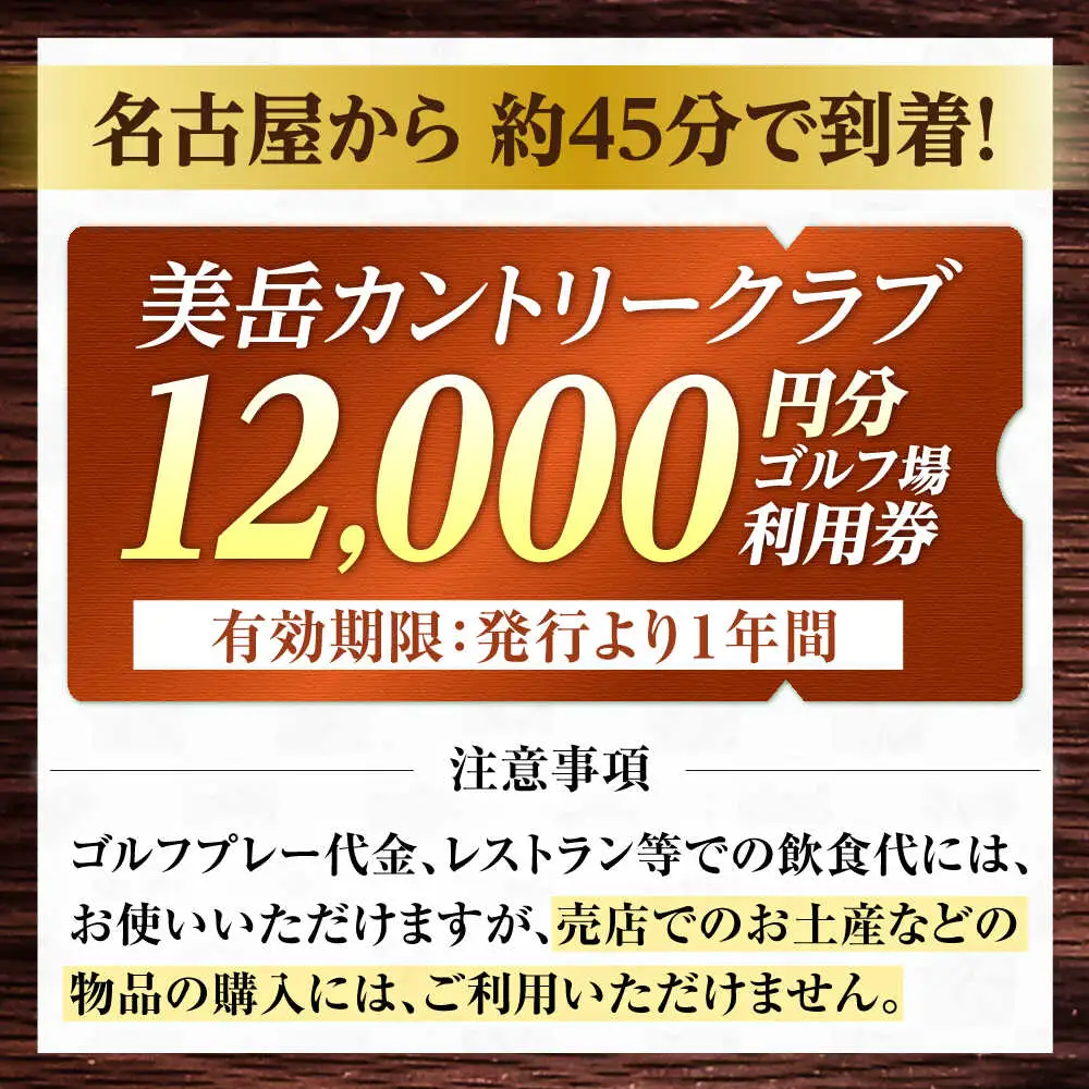 美岳カントリークラブ 12,000円分  [AVAM004] ゴルフ 利用券 岐阜県 東海 ゴルフ場