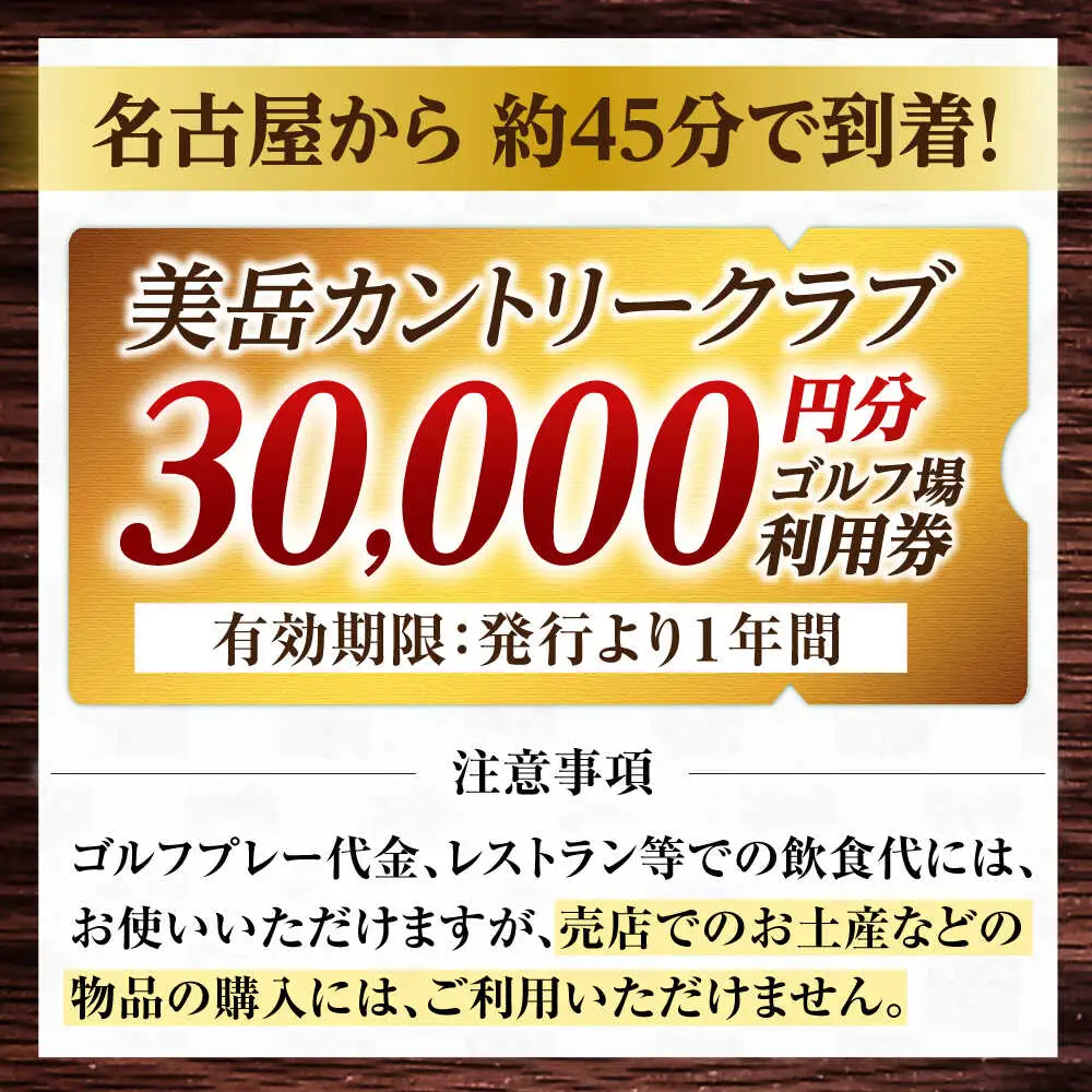美岳カントリークラブ 30,000円分  [AVAM006] ゴルフ 利用券 岐阜県 東海 ゴルフ場