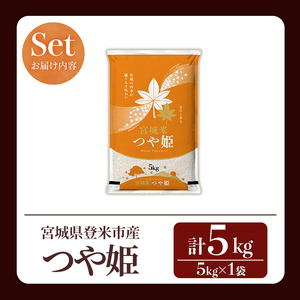 ≪令和7年産≫ つや姫 5kg (5kg×1袋) 登米市産 お米 おこめ 米 コメ 白米 ご飯 ごはん おにぎり お弁当 【登米ライスサービス株式会社】tm147