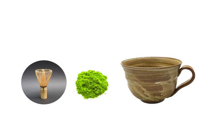 日本茶鑑定士監修の宇治抹茶（40g入り）と黒ティーカップ〈お茶 茶 煎茶 緑茶 粉末 宇治抹茶 抹茶 ティーカップ 石臼挽き 飲料 加工食品 ハンドメイド 日本茶鑑定士〉