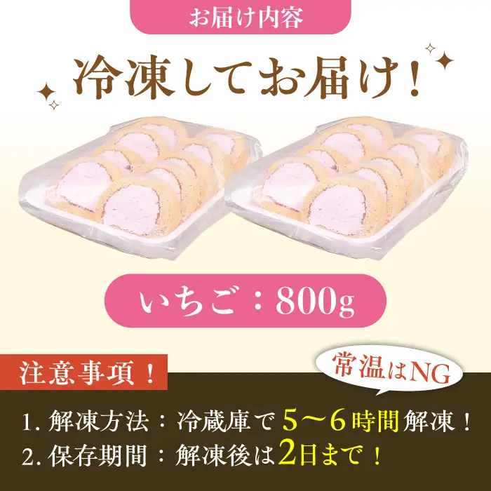 【訳あり】 ロールケーキ カット いちご 約4本分 / ケーキ[AFAK119-11]