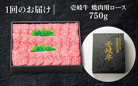【全2回定期便】 特選 壱岐牛 ロース 750g（焼肉用）《壱岐市》【太陽商事】 お肉 牛肉 和牛 黒毛和牛 肉 高級 霜降り 焼肉 ロース肉 BBQ 贈答 九州[JDL120] 九州