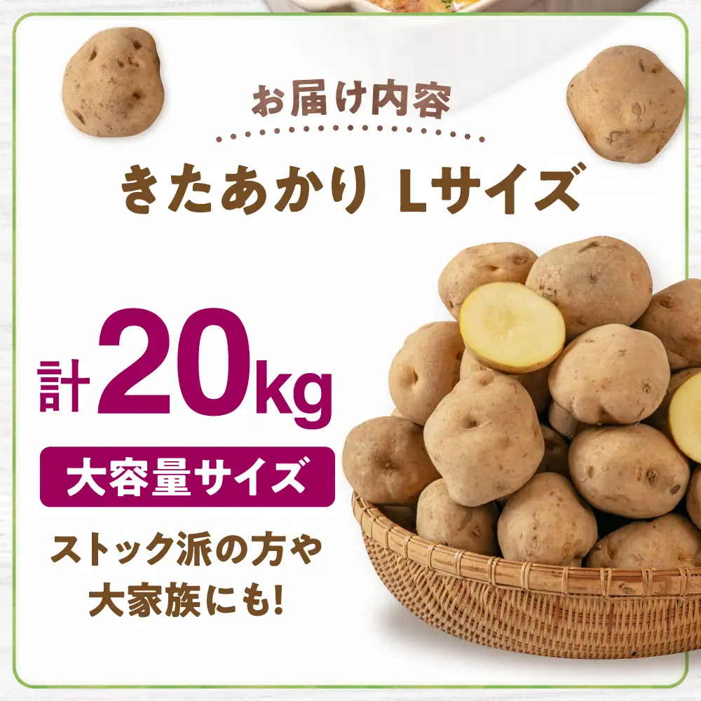  【先行予約】じゃがいもキタアカリ 20kg [AJAK011] じゃがいも