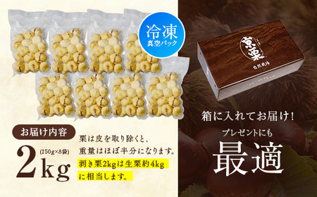 《11月発送》京栗 生むき栗 冷凍 2kg（250g×8袋） 栗 くり