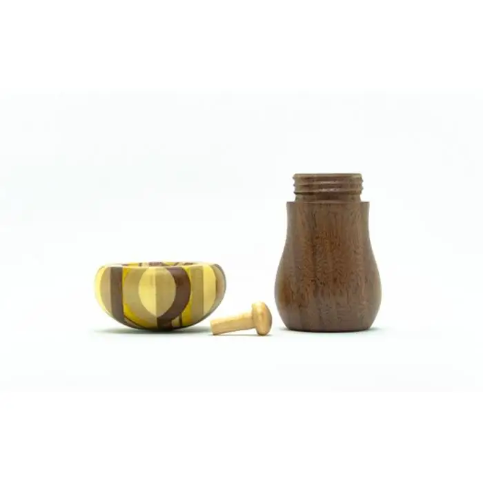 ≪箱根寄木細工≫きのこ七味入れ［工芸品工芸品］