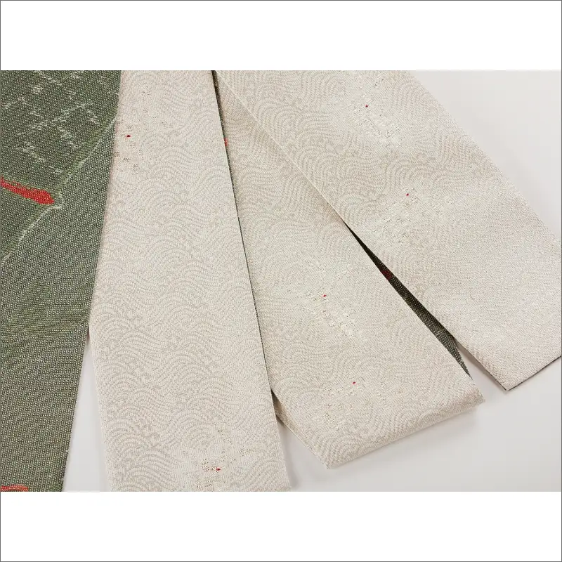 丹後帯　半幅帯「波にうさぎ（２匹入）」