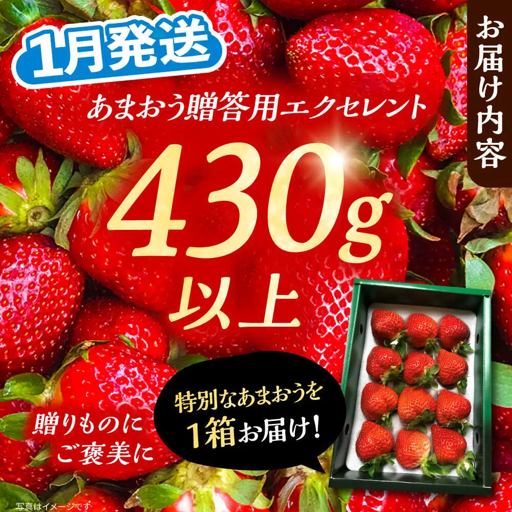 【先行予約】【1月発送】あまおう 贈答用 エクセレント 430g以上×1箱 [VAB009]果物 いちご あまおう