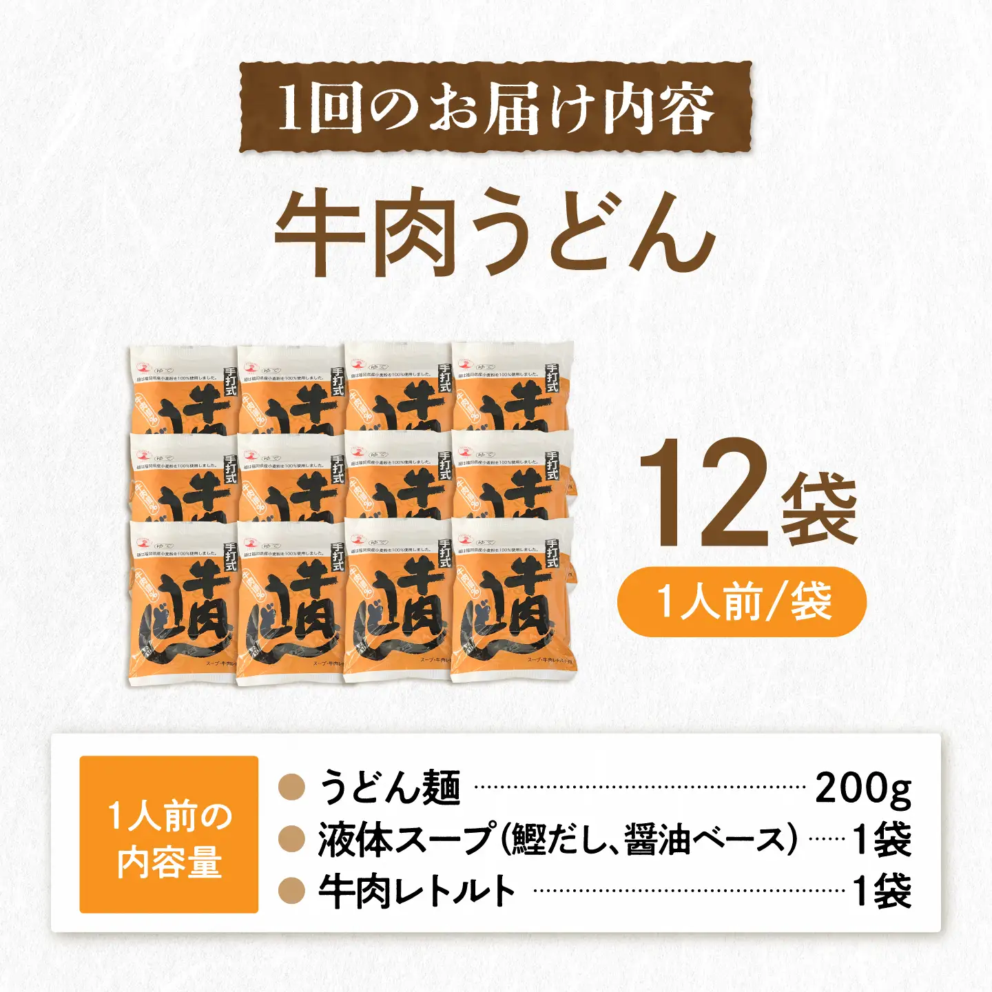 【全3回定期便】牛肉 うどん 12食 [VAI046]うどん 牛肉
