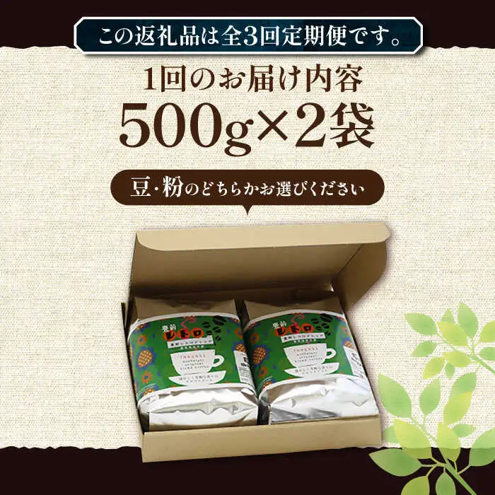 【全3回定期便】豊前 レトロ ブレンド コーヒー 500g×2 ( 中煎り ) [VAS161]珈琲 コーヒー 
