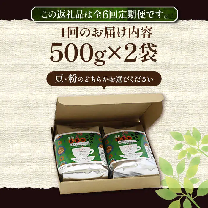 【全6回定期便】豊前 レトロ ブレンド コーヒー 500g×2 ( 中煎り ) [VAS162]珈琲 コーヒー 