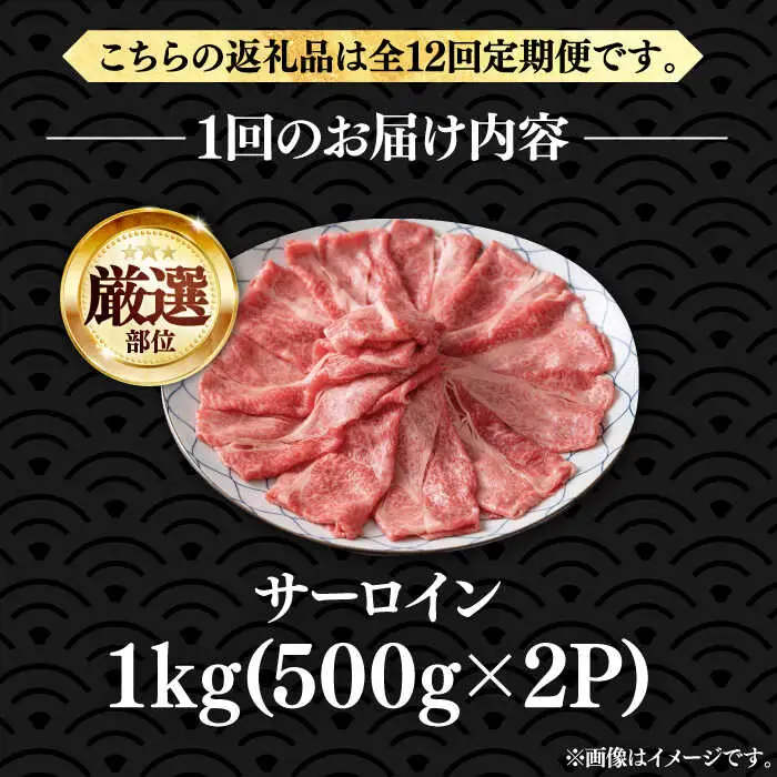【全12回定期便】博多和牛 サーロイン シャブシャブ用 1kg [VBB069]肉 お肉 牛肉 しゃぶしゃぶ