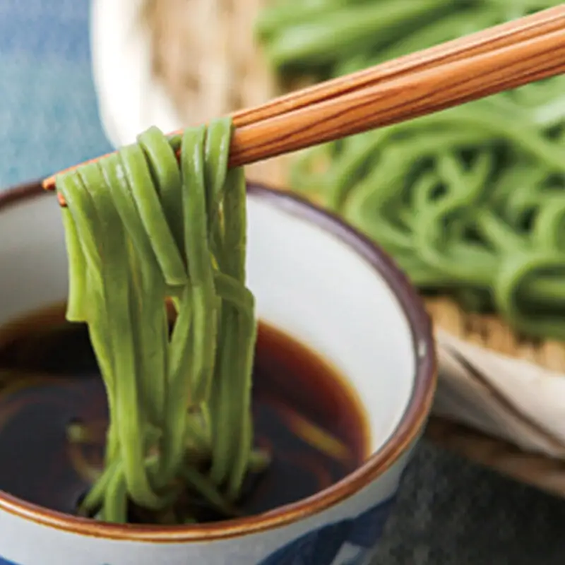 農家レストランゆう菜家のモロヘイヤめんセット (乾麺200g×5束・めんつゆ10袋付き)