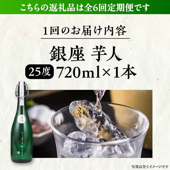 【全6回定期便】芋焼酎 銀座芋人 4合 720ml（25度）[VDA013] 焼酎 酒 いも焼酎