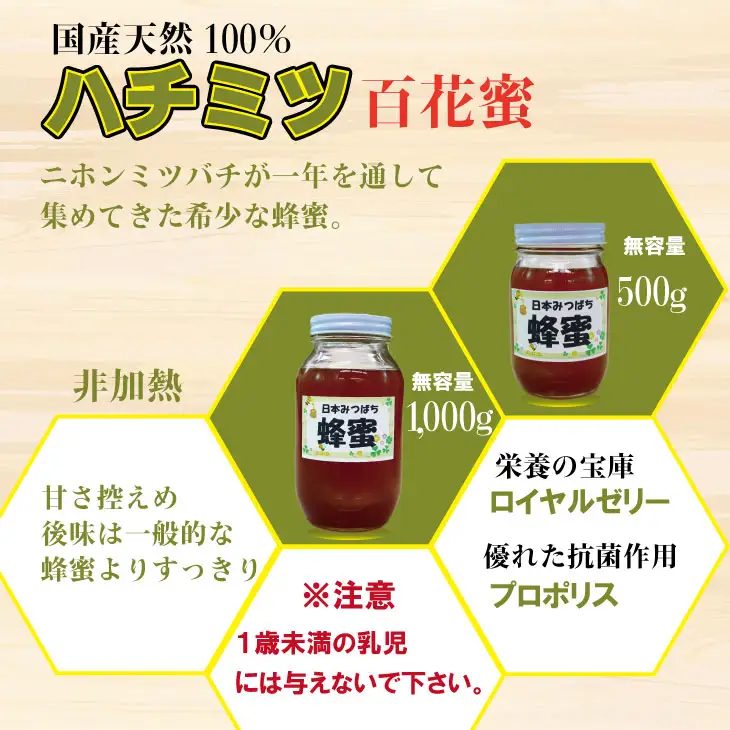 はちみつ 日本蜜蜂 百花蜜 1,000g C210-014 はちみつ 国産