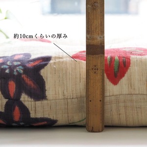 座布団 染織作家コラボレーション 手描き染め 本麻座布団 55×59cm フラワー ＜亀屋寝装センター＞