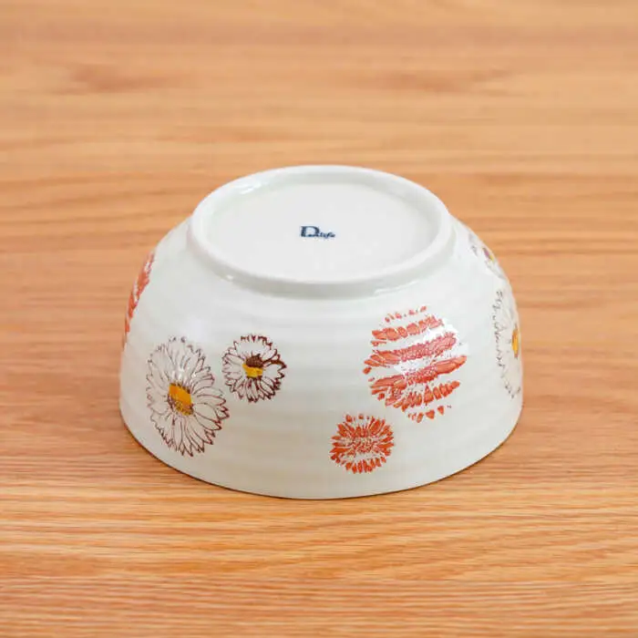 【波佐見焼】 フラワー 麺どんぶり 赤 1点 丼ぶり【団陶器】[PB131]