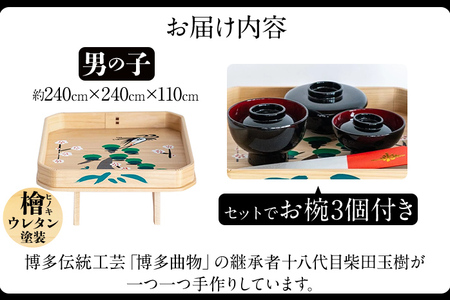 ぽっぽ膳（男の子用） 伝統工芸品 福岡県知事指定 特産民工芸品 博多曲物 檜 ウレタン塗装 ヒノキ プレゼント ギフト 贈り物 福岡 九州 福岡県