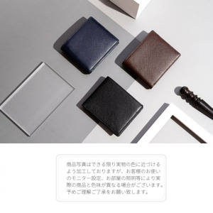 F-81　サフィアーノ二つ折り財布　4AP-3488-S　ブラック