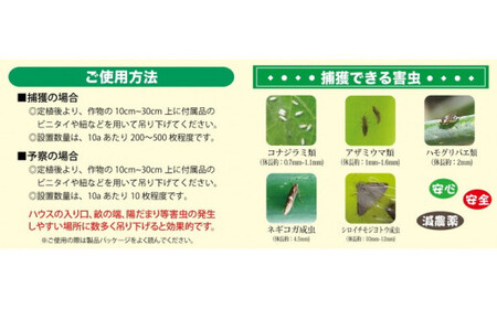 家庭菜園やビニールハウス栽培の必需品！害虫捕虫用粘着シート『NEW虫バンバン』20枚×5袋（100枚分）｜害虫対策 駆除 シート 強力 速効性 虫よけ 侵入※着日指定不可
