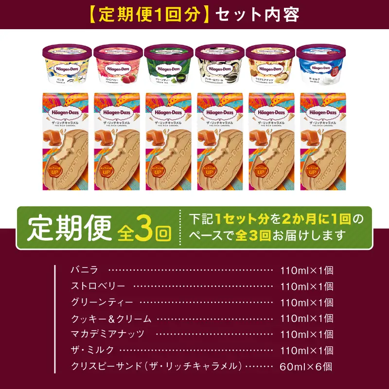 ＜全3回定期便・隔月＞ハーゲンダッツ『ミニカップ＆クリスピーサンドセット(合計36個)』アイスクリーム アイス スイーツ デザート ミルクアイス アイススイーツ アイスデザート_H0016-140