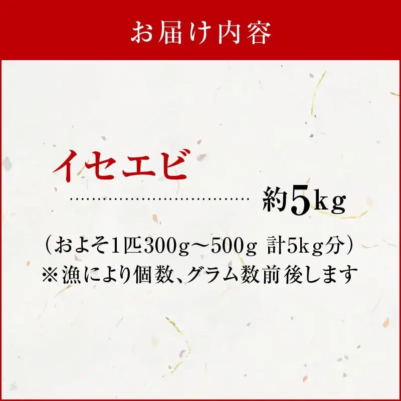 沖永良部島 の 天然 イセエビ 5kg C010-014 魚介類 冷凍 海老 エビ 伊勢海老